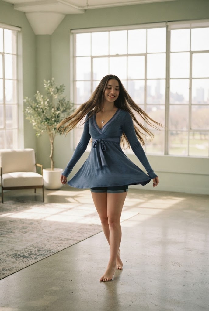 Ballerina Babydoll Top - Blue
