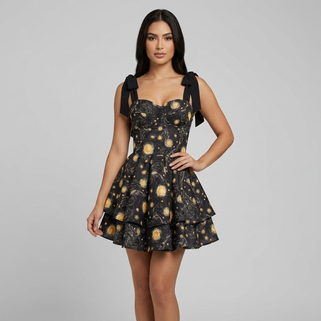 Cosmic Bloom Corset Dress