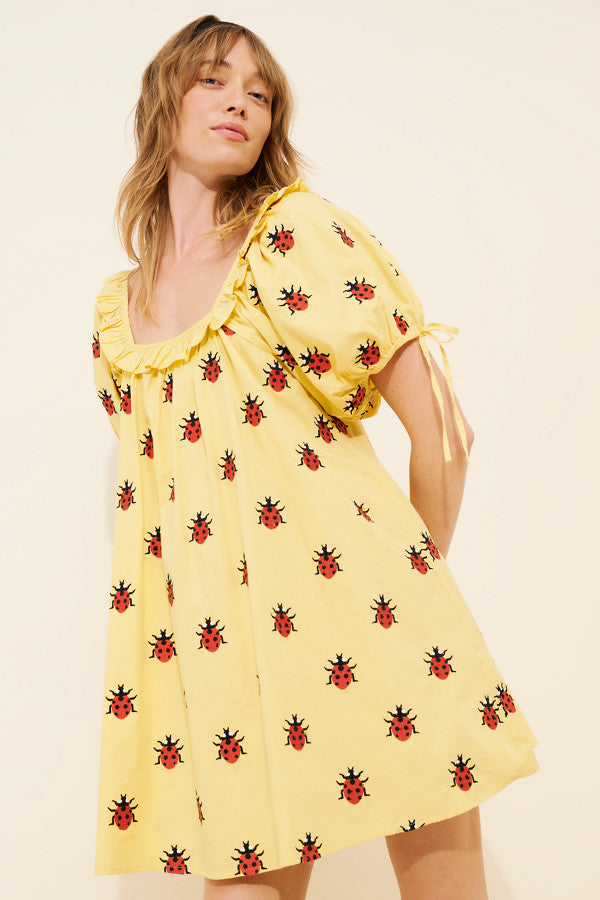 Ladybug Scoop Neck Mini Dress