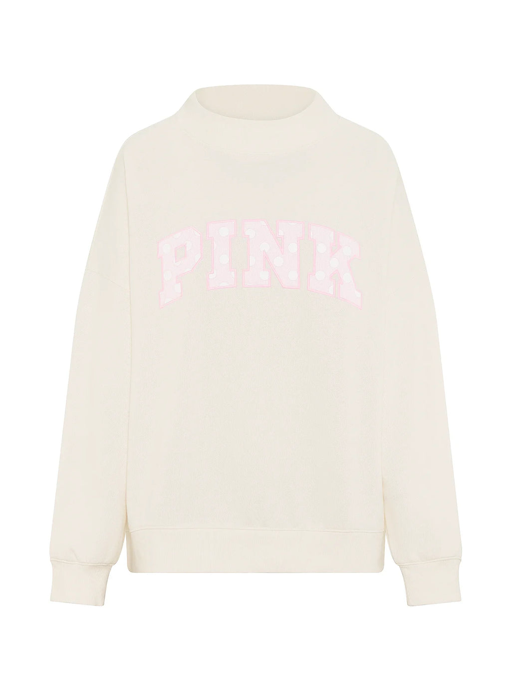 PINK Oversized Mock-Neck Sweatshirt