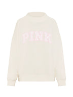 PINK Oversized Mock-Neck Sweatshirt