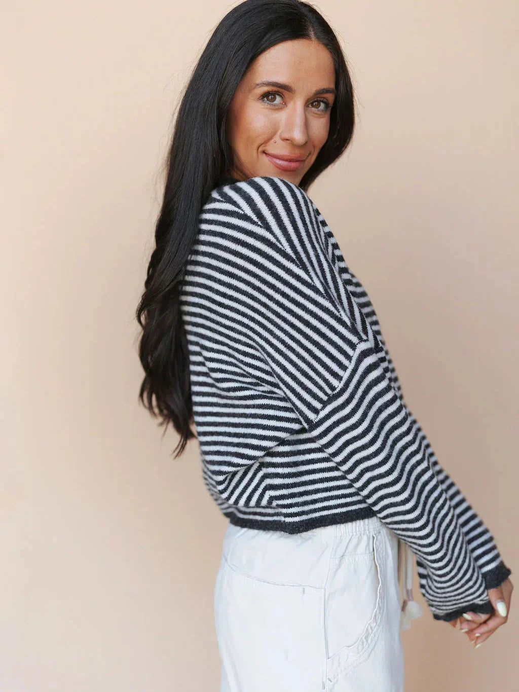 Piper Cardigan in Pinstripe