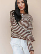 Piper Cardigan in Pinstripe