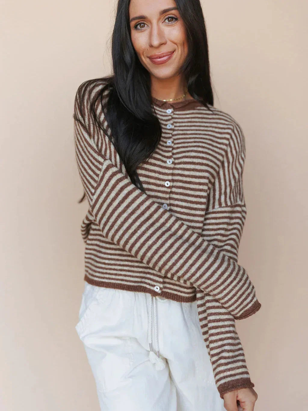 Piper Cardigan in Pinstripe