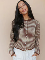 Piper Cardigan in Pinstripe