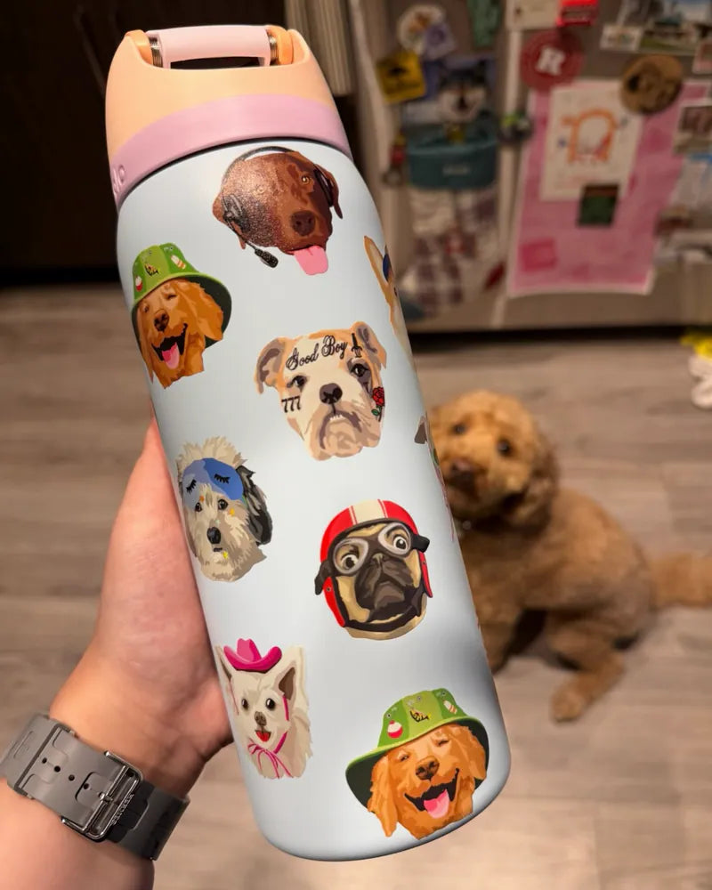 Dog Collage 32oz FreeSip Water Bottle