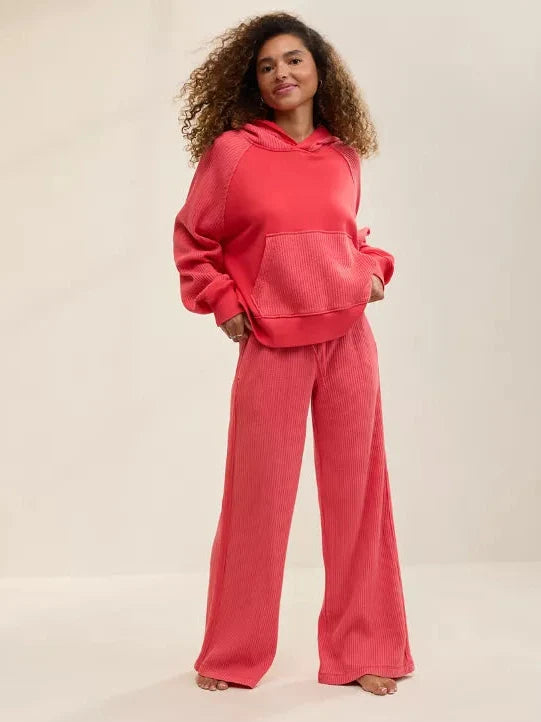 Waffle Hoodie & Trouser Set