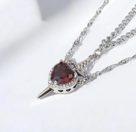 Heart and Sword Necklace