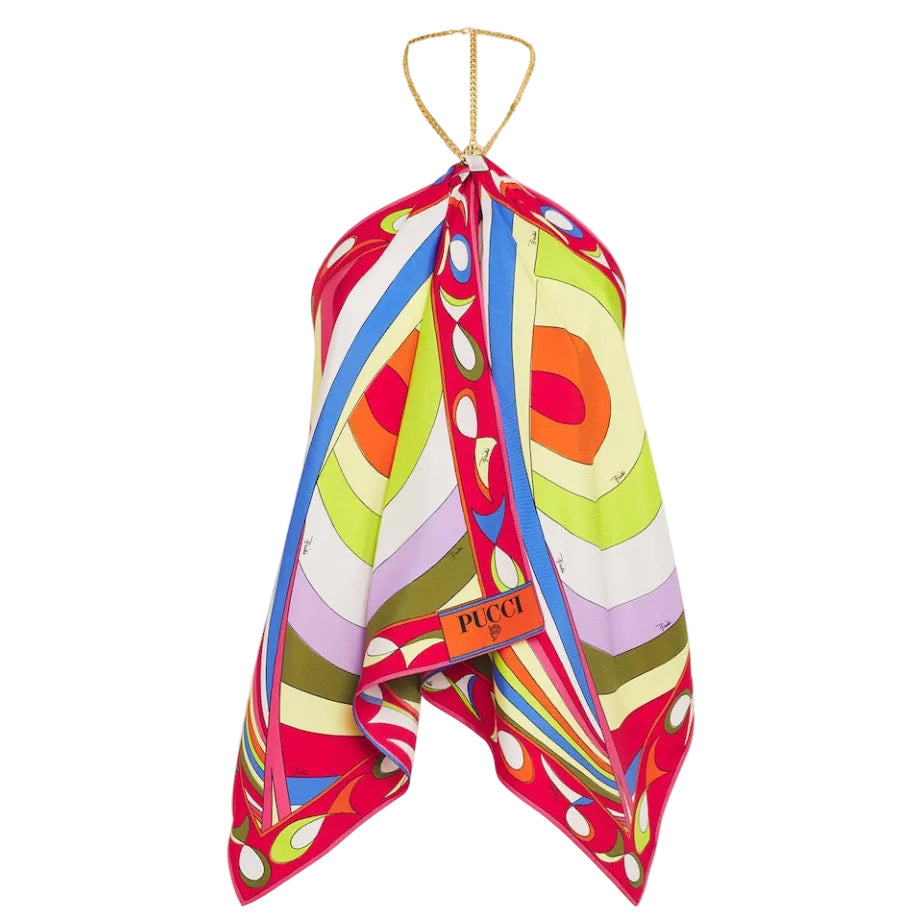 Iride Print Scarf Chain Top