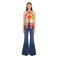 Iride Print Scarf Chain Top