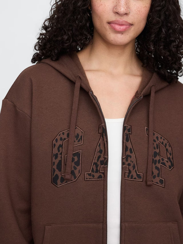 Brown Leopard Print Relaxed Logo Set