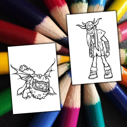 How to Train Your Dragon Coloring Book [Instant Digital Download]