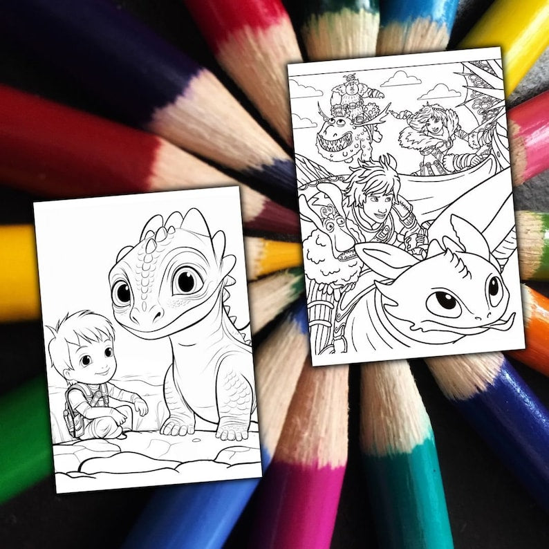How to Train Your Dragon Coloring Book [Instant Digital Download]