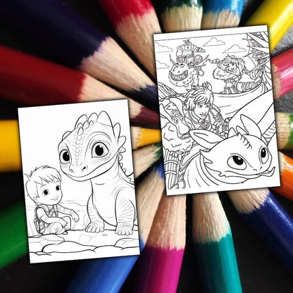 How to Train Your Dragon Coloring Book [Instant Digital Download]