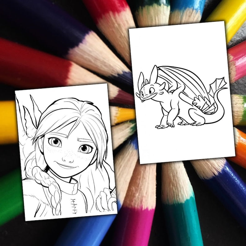 How to Train Your Dragon Coloring Book [Instant Digital Download]