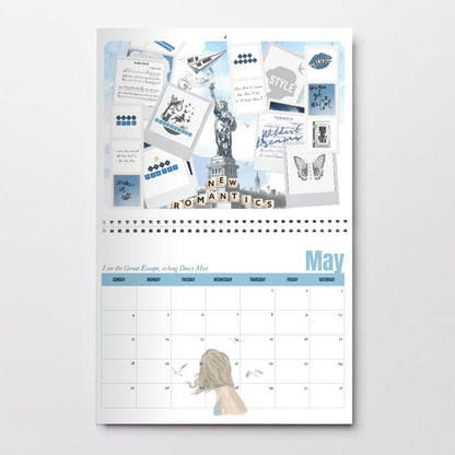 Printable Taylor Swift 2025 Eras Tour Calendar Planner, Swiftie Taylor Swift Stocking Filler Present Swiftie Gift, Eras Tour Lyrics