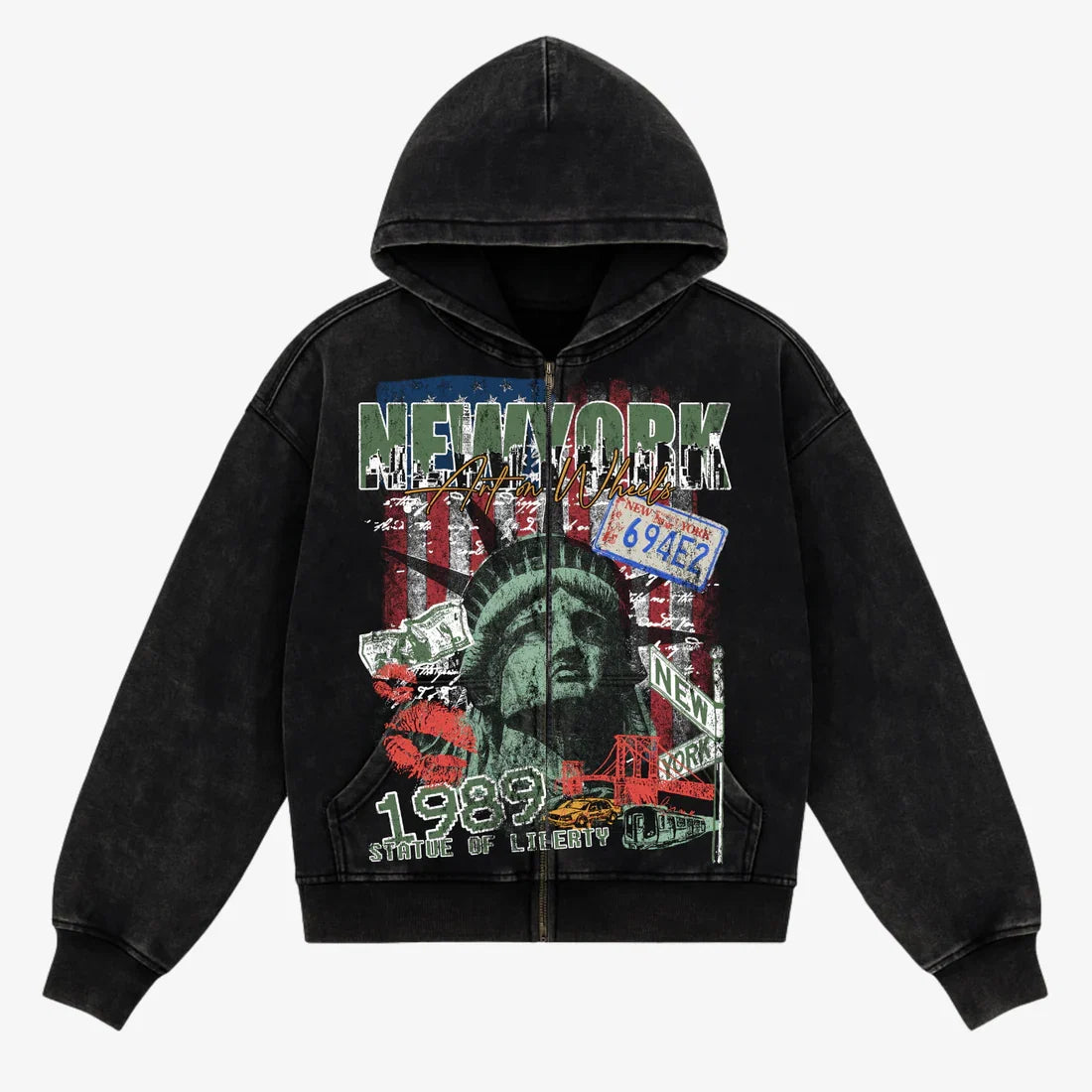 Vintage NEW YORK Zip Hoodie